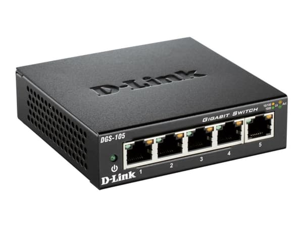 D-Link DGS 105 - Switch - 5 x 10/100/1000 - stasjonær