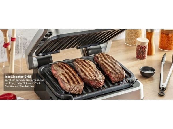 Tefal OptiGrill 2in1 GC773D10, Rustfritt stål, Metall, Rektangulær, Knapper, Rotasjon, Griddle, 600 cm²