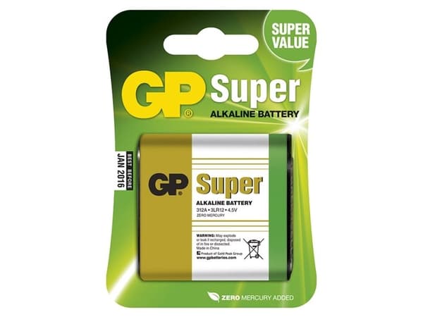 GP Paristo Alkaline Super 312A 4.5V 1 kpl