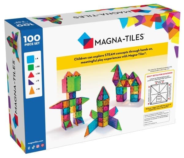 Magna-Tiles Clear Colours 100 pcs