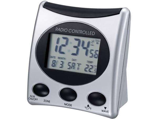 Technoline WT 221, Digital väckarklocka, Silver, 12/24h, F, °C, Universal, LCD
