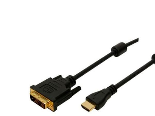 LogiLink 2m HDMI/DVI-D, 2 m, DVI-D, HDMI, Gull, Sort, Hankjønn/hunkjønn