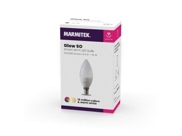 Marmitek Glow SO, Smartpære, Hvit, Wi-Fi, LED, E14, Multi, Varm hvit