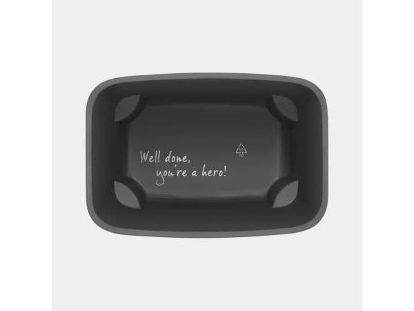 Brabantia Bo Waste Bin, 4 l, Rektangulär, Stål, Svart, Blå, Stål, Manuell