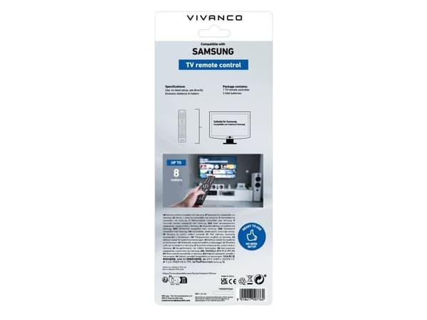 Vivanco VVREMOTESAM, TV, IR trådløs, Tryk på knapper, Sort