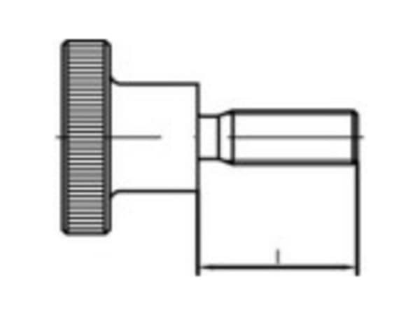 TOOLCRAFT fingerskruvar M6 12 mm DIN 464 stål 25 st
