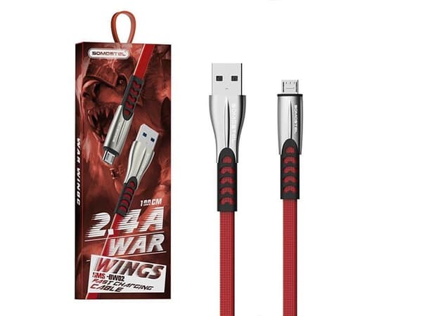 SOMOSTEL SMS-BW02, 1 m, USB A, Micro-USB A, USB 2.0, Rød