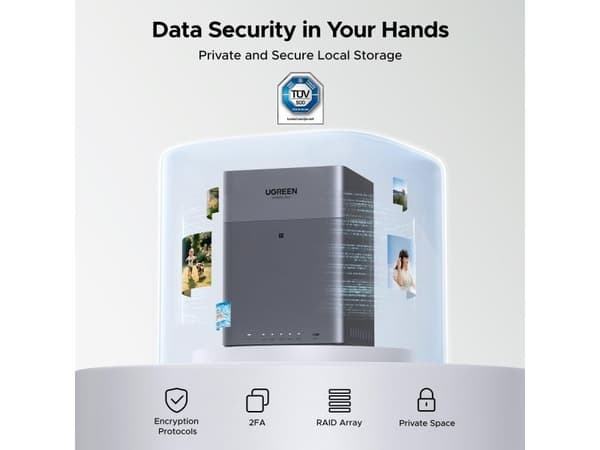 UGREEN DH4300 Plus 16TB Seagate IronWolf NAS-bundle (NAS inkl. 4x 4TB Seagate IronWolf 3,5" SATA-hårddisker)