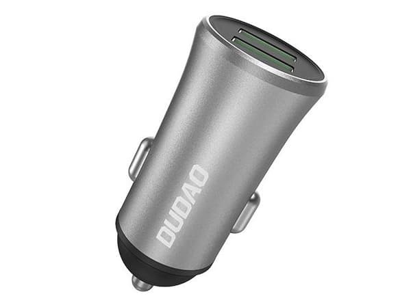Dudao 3,4A intelligent bil-lader 2x USB sølv (R6S silver)