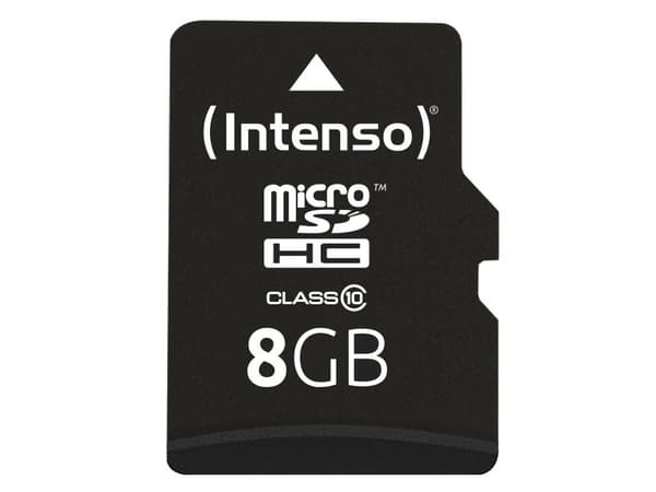 Intenso Class 10 - Flashminnekort (microSDHC til SD-adapter inkludert) - 8 GB - Class 10 - microSDHC