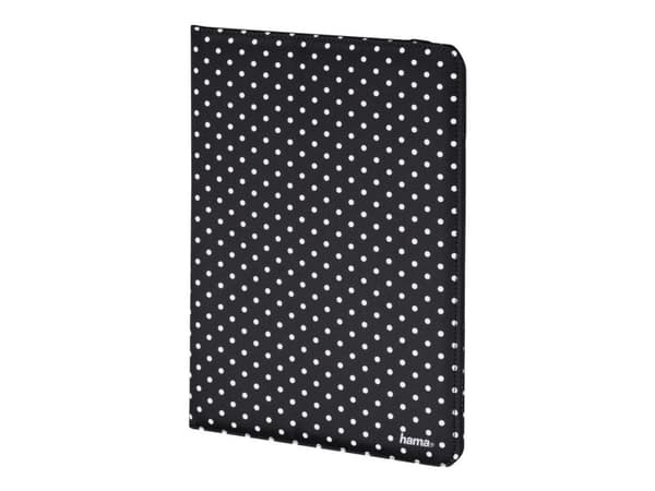 Hama "Polka Dot" - Vikbart fodral för surfplatta - polyester - svart - 8"