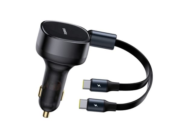 Baseus Enjoyment Retractable 2-i-1 bil-lader C+C 33W Cluster Black