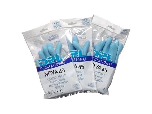 Latexhandske, DPL Nova 45, L, blå, latex