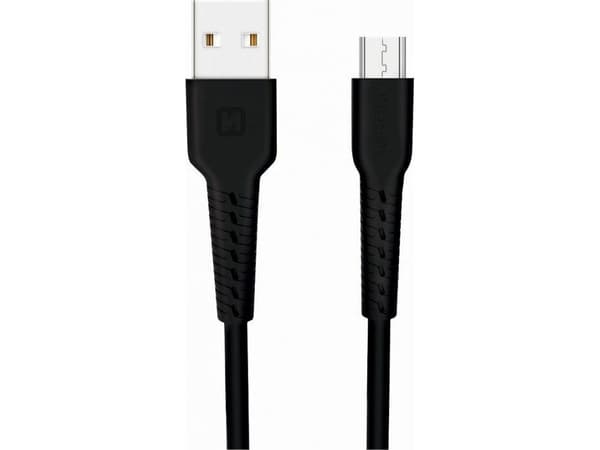 Swissten Basic Fast Charge 3A Micro USB Data og Ladekabel 1m Sort