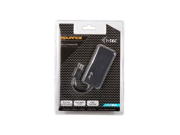 i-tec U3HUB444, Innendørs, USB, 5 V, 0,1 m, Sort