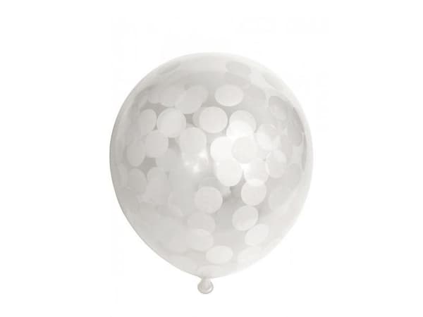 Ballonger, vit konfetti