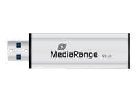 MediaRange - USB-flashstasjon - 128 GB - USB 3.0 - svart, sølv
