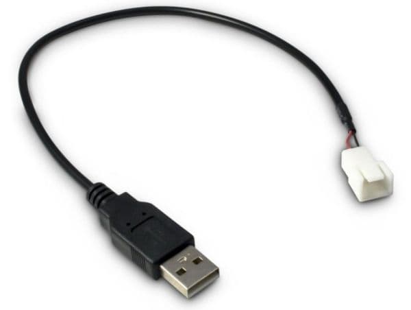 Inter-Tech - Viftestrømkabel - USB (kun strøm) (hann) til 3-pins viftekontakt (hann) - 30 cm