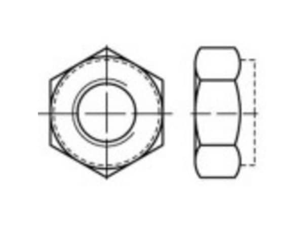 TOOLCRAFT sekstkantmuttere M24 rustfritt stål A2, 25 stk
