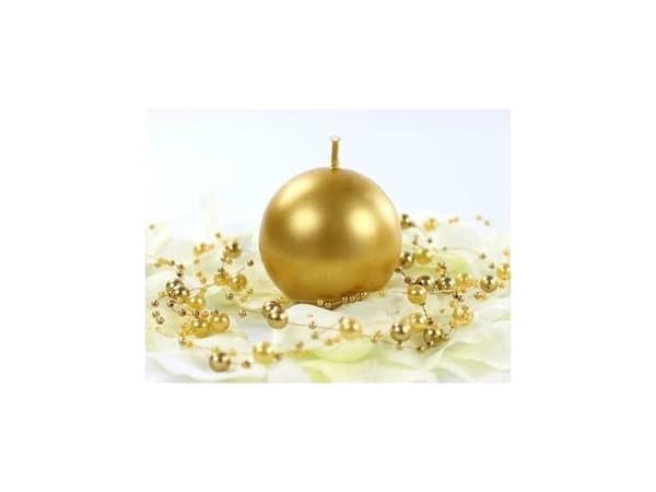Guld kul-ljus 6 cm