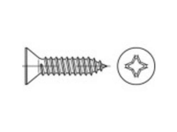 TOOLCRAFT countersunk kryssporskruer Philips DIN 7982 3,5 x 32 mm A2 rustfritt stål (1000 stk.)