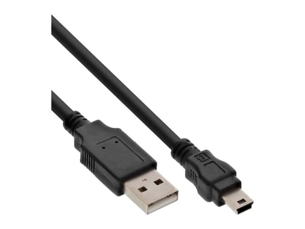 InLine 33107L, 5 m, USB A, Mini-USB B, Hankjønn/hankjønn, 0,48 Gbit/s, Sort