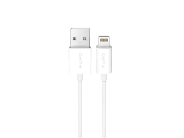 Puro USB-A - Lightning 2 m hvit kabel (8018417498862)