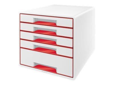 Leitz WOW CUBE - Lådskåp - 5 lådor - för A4 Plus - röd