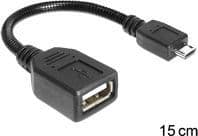 DeLOCK - USB-kaapeli - USB (hun) til Micro-USB Type B (han) - USB 2.0 OTG - 18 cm - lajiteltu