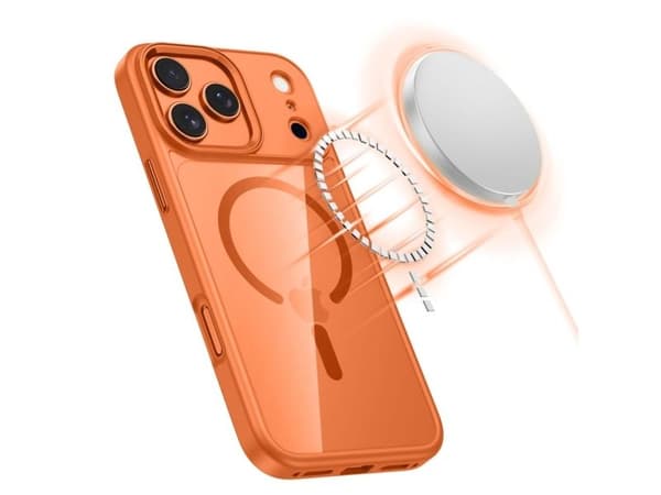 Tech-Protect MagMat MagSafe-deksel til iPhone 17 Pro Max - transparent orange