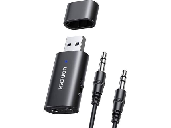 Bluetooth-adapter Ugreen transmitter Bluetooth 5.1 + ljudadapter 3,5 mm mini jack svart (UGR1207BLK)