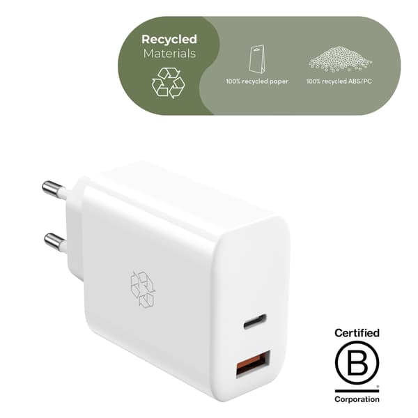 ËSSENTIALS 65W USB-A & USB-C GaN Charger
