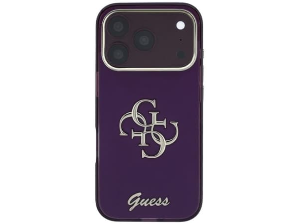 Guess IML 4G Script Metal case for iPhone 17 Pro / 18 Pro - burgundy