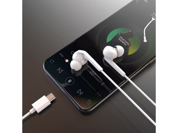 Dudao in-ear-hörlurar Dudao X3C+, USB-C, 1,2 m, vit