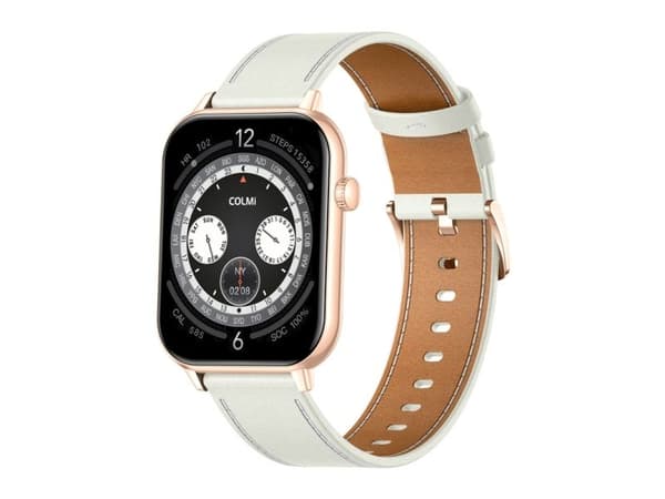 Colmi SMARTWATCH C28 gull + hvit lærrem