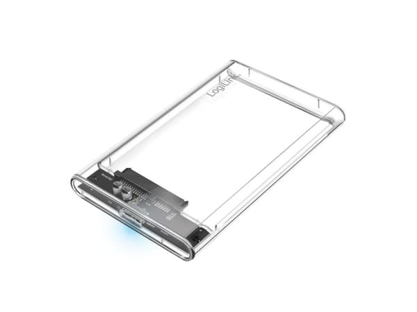 LogiLink 2,5 Extern. Encl. USB 3.0, , screwless, transparent