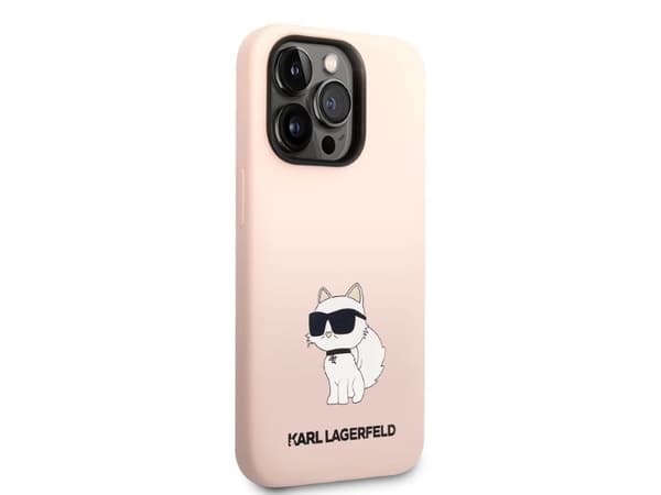 Karl Lagerfeld silikonskal Choupette för iPhone 14 Pro Max - rosa
