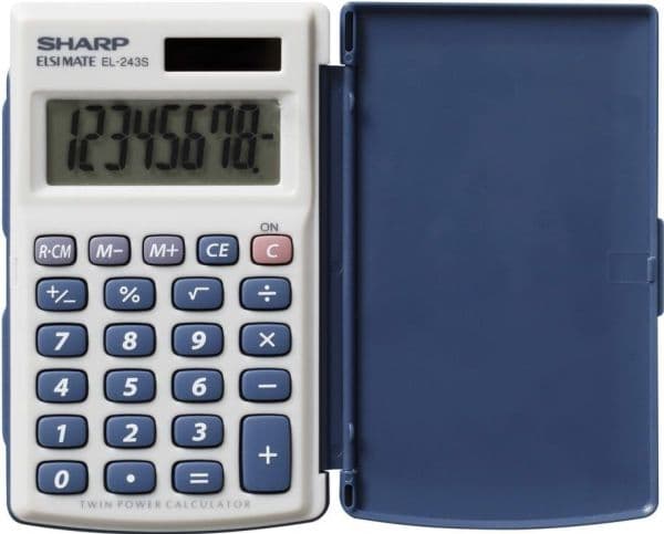 Sharp EL-243S - Fickkalkylator - 8 siffror - batteri, solcellspanel