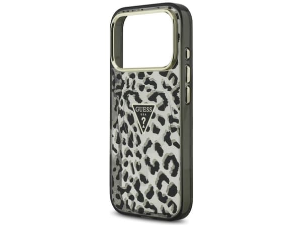 Guess leopard glitter MagSafe-etu til iPhone 17 Pro Max - Svart