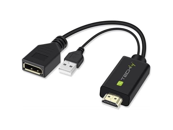 Techly HDMI to DisplayPort 4K*30Hz Adapter Cable with USB Power