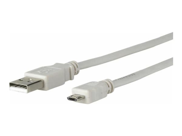 MicroConnect - USB-kabel - Micro-USB type B (hann) til USB (hann) - 3 m - grå