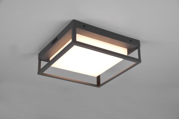 Trio Witham LED ceiling light, for outdoor use, anthracite