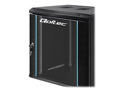 Qoltec - Telinekotelo - musta - 12U - 19"