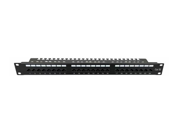 Lanview - Patch-panel - LSA - rackmontering - CAT 5e - UTP - RJ-45 X 24 - svart - 1U - 19"