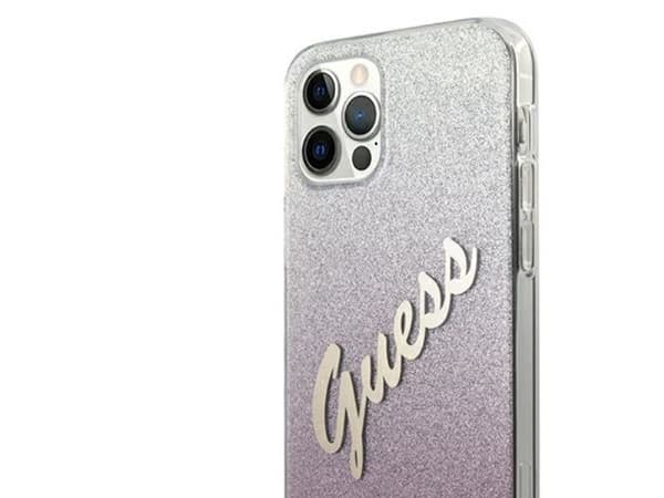Guess GUHCP12LPCUGLSPI iPhone 12 Pro Max 6,7" rosa/rosa hardcase Glitter Gradient Script