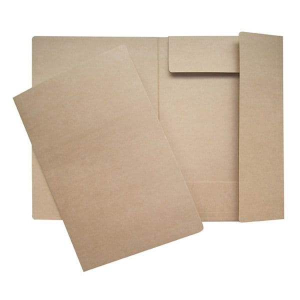 Vikmapp, 3-flap, brun kartong, 600 g folio