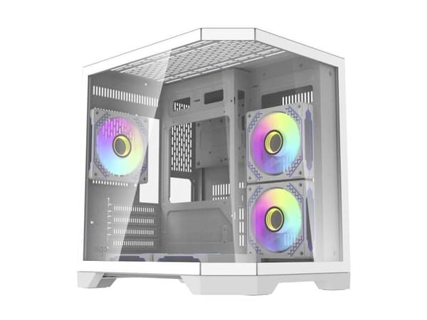 Darkflash Darflash FT350 PC-kotelo + 5 aRGB tuuletinta (valkoinen)