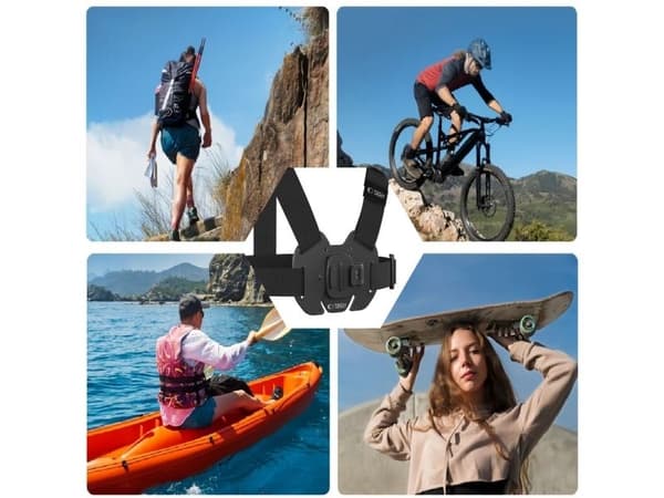 Tech-Protect GA100 brystmontering for GoPro / DJI - Svart