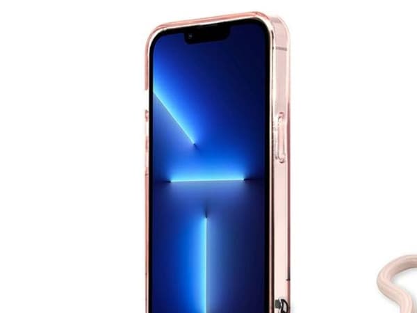 Guess transparent stapelfodral för iPhone 13 Pro Max - rosa