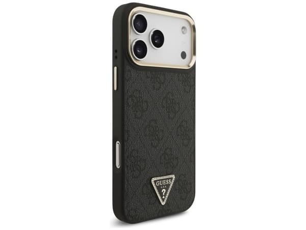 Guess 4G Triangle Logo MagSafe-skydd till iPhone 17 Pro Max - sort/guld